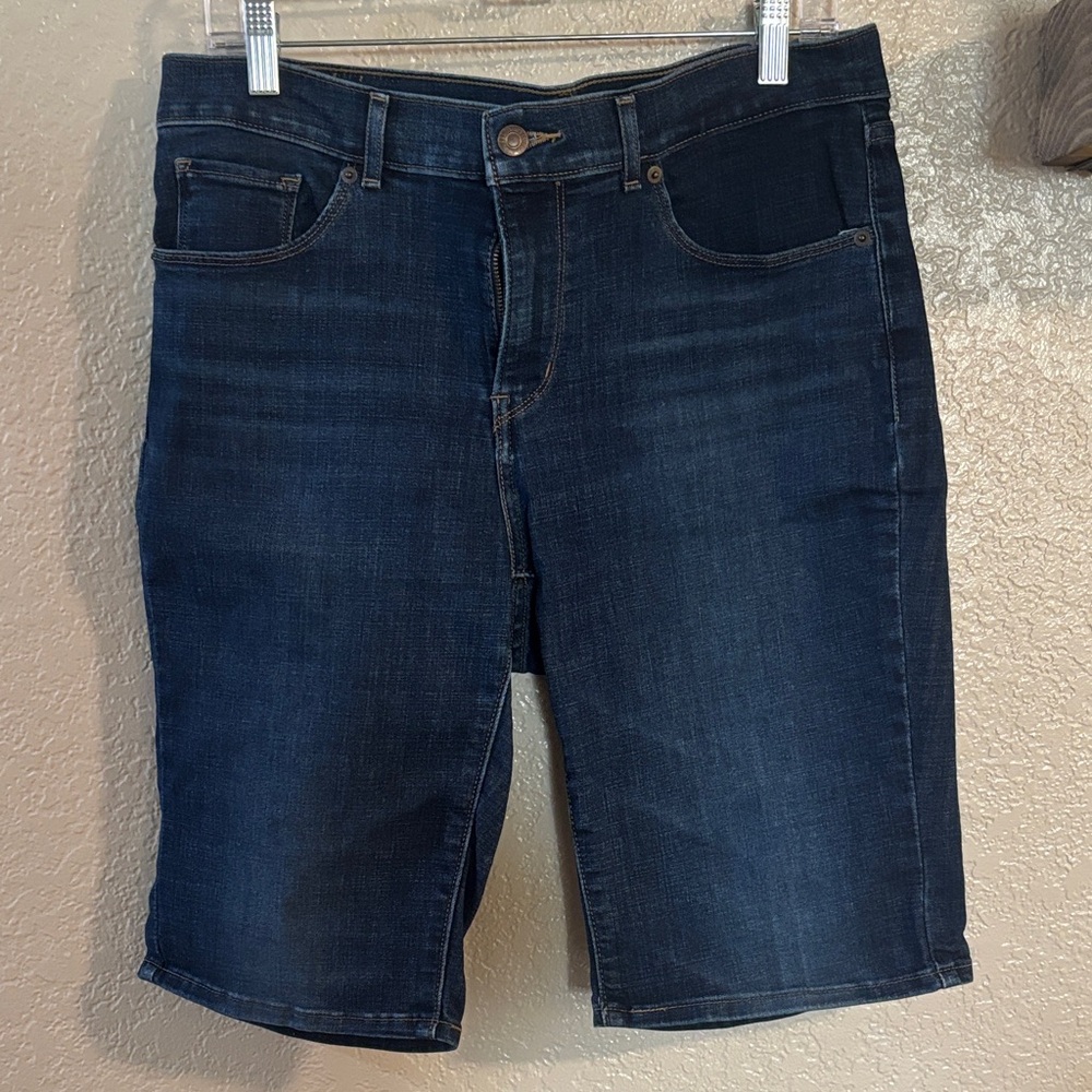 Womens Dark Blue Denim Shorts